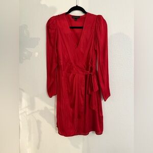 Banana Republic Vibrant Red Long Sleeve Dress